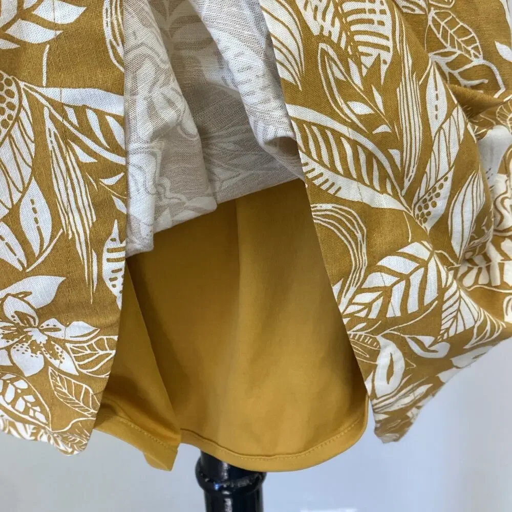 NWT Sincerely Jules Mini Dress Womens M Floral Strappy Tropical Linen Blend - Picture 10 of 13